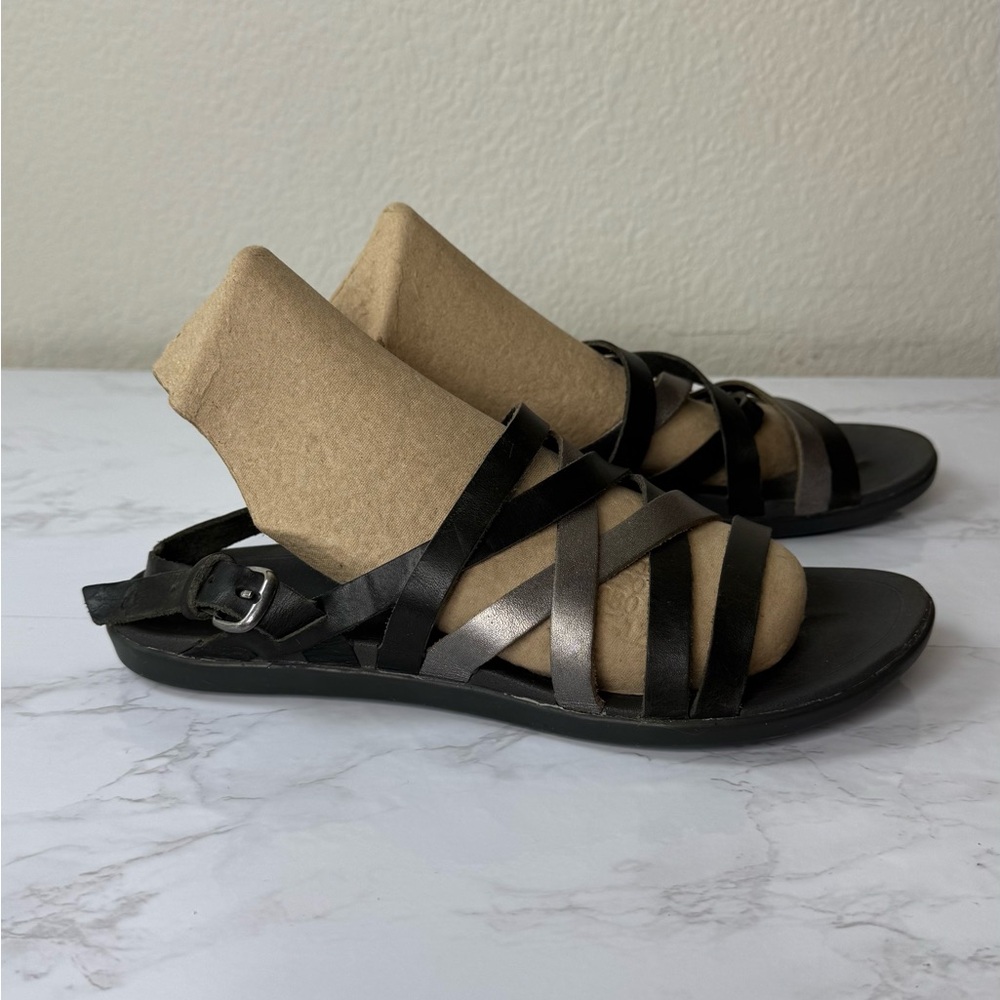 Olukai Ulele Leather Strappy Sandals Womens 8 Adjustable Buckle‎ Comfort Flat
